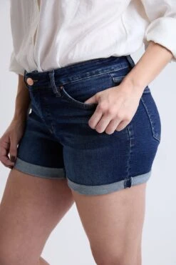 Women's High Rise Premium Stretch Fold-Over Cuff Shorts -Wana Fashion Shop WS314960 35S 5