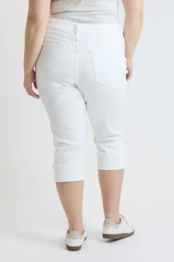 Women's Plus High Rise Premium Stretch Cuff Essential Capri -Wana Fashion Shop XC121960 K37 3