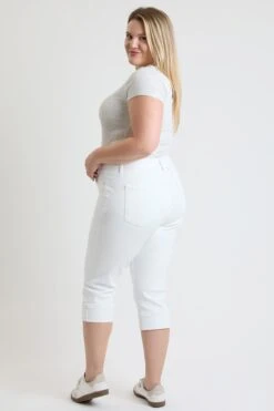 Women's Plus High Rise Premium Stretch Cuff Essential Capri -Wana Fashion Shop XC121960 K37 4