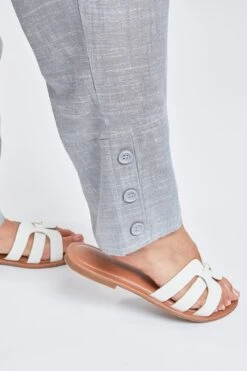 Women's Plus Linen Button Hem Flood -Wana Fashion Shop XF1178LN GYCDY 4