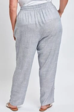 Women's Plus Linen Button Hem Flood -Wana Fashion Shop XF1178LN GYCDY 5