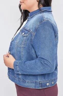 Women's Plus Size Cropped Denim Jacket 21 Women's Plus Size Cropped Denim Jacket -Wana Fashion Shop XJ69845 S69 3
