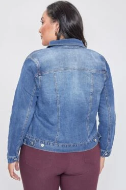 Women's Plus Size Cropped Denim Jacket 23 Women's Plus Size Cropped Denim Jacket -Wana Fashion Shop XJ69845 S69 4