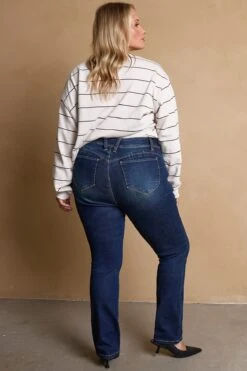 Women's Plus High Rise Curve Confidence WannaBettaButt Straight Leg -Wana Fashion Shop XP024129 D08 ALYSSA LS2