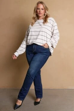 Women's Plus High Rise Curve Confidence WannaBettaButt Straight Leg -Wana Fashion Shop XP024129 D08 ALYSSA LS3