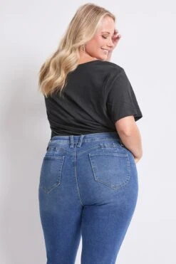 Women's Plus High Rise Curve Confidence WannaBettaButt Straight Leg -Wana Fashion Shop XP024129 M16 4