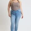 Women's Plus High Rise Curve Confidence WannaBettaButt Straight Leg Jeans