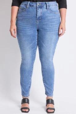 Women's Plus High Rise Basic 5 Pocket Skinny Jeans 26 Women's Plus High Rise Basic 5 Pocket Skinny Jeans -Wana Fashion Shop XP60629 02M 1