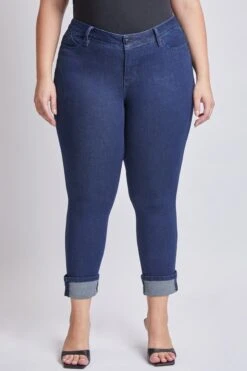 Women's Plus Size WannaBettaButt Mid Rise Mega Cuff Ankle Jeans 31 Women's Plus Size WannaBettaButt Mid Rise Mega Cuff Ankle Jeans -Wana Fashion Shop XP661751N E37 2