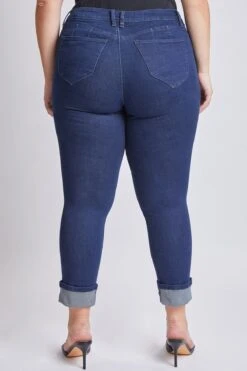 Women's Plus Size WannaBettaButt Mid Rise Mega Cuff Ankle Jeans 33 Women's Plus Size WannaBettaButt Mid Rise Mega Cuff Ankle Jeans -Wana Fashion Shop XP661751N E37 4