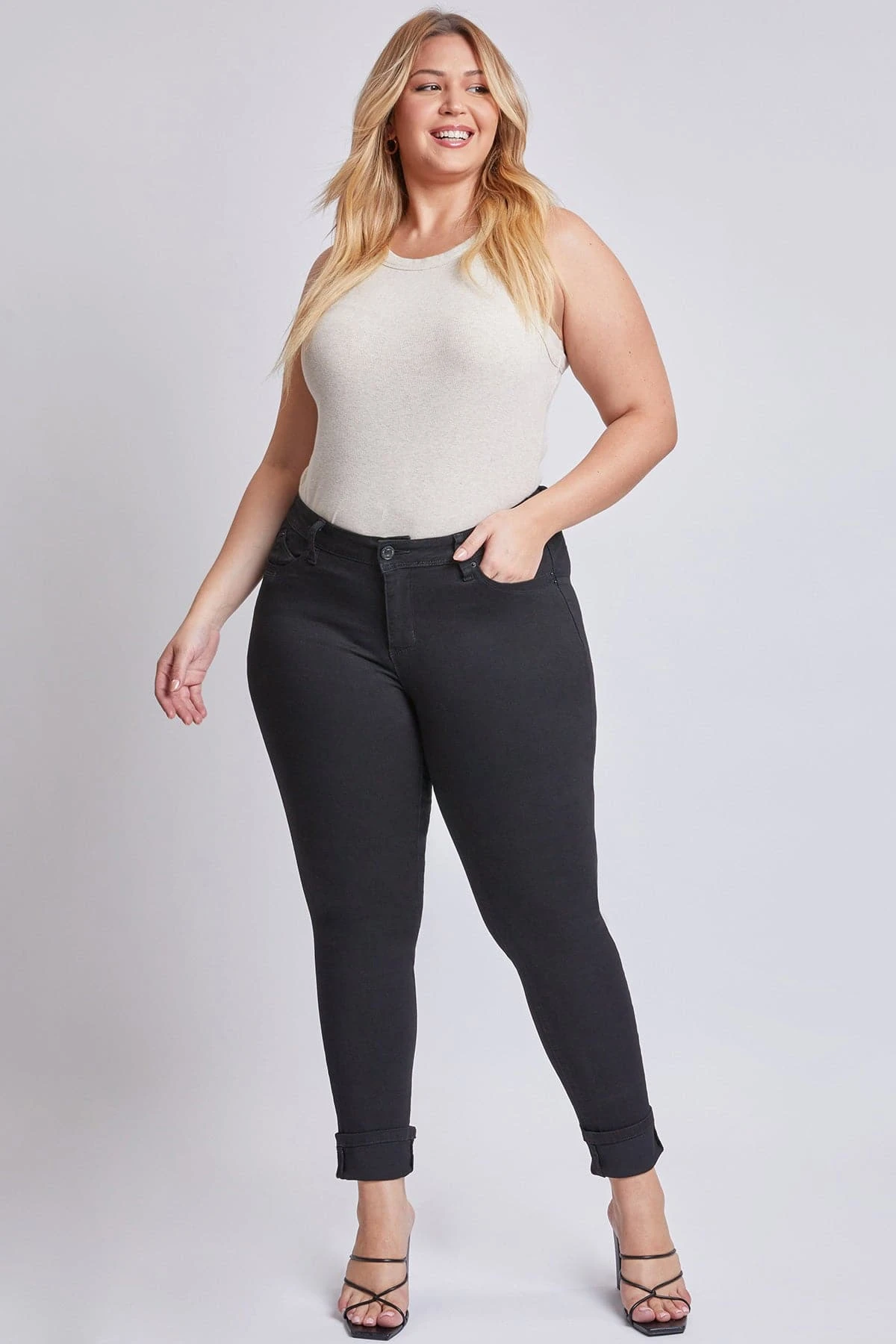 Women's Plus Size WannaBettaButt Mid Rise Mega Cuff Ankle Jeans 3 Women's Plus Size WannaBettaButt Mid Rise Mega Cuff Ankle Jeans