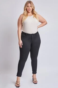Women's Plus Size WannaBettaButt Mid Rise Mega Cuff Ankle Jeans 24 Women's Plus Size WannaBettaButt Mid Rise Mega Cuff Ankle Jeans -Wana Fashion Shop XP661751N W37 2