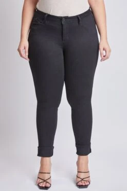 Women's Plus Size WannaBettaButt Mid Rise Mega Cuff Ankle Jeans 26 Women's Plus Size WannaBettaButt Mid Rise Mega Cuff Ankle Jeans -Wana Fashion Shop XP661751N W37 3