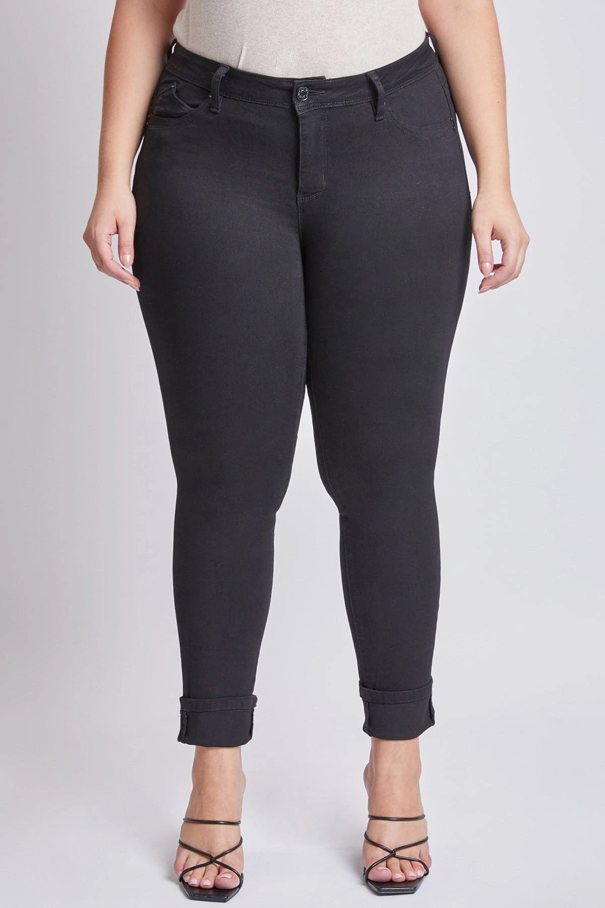 Women's Plus Size WannaBettaButt Mid Rise Mega Cuff Ankle Jeans 7 Women's Plus Size WannaBettaButt Mid Rise Mega Cuff Ankle Jeans - Image 5