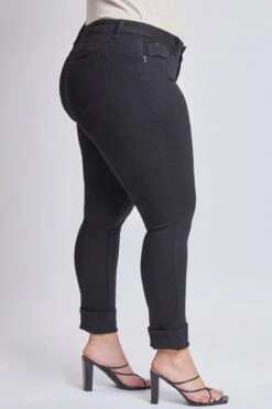 Women's Plus Size WannaBettaButt Mid Rise Mega Cuff Ankle Jeans 27 Women's Plus Size WannaBettaButt Mid Rise Mega Cuff Ankle Jeans -Wana Fashion Shop XP661751N W37 4