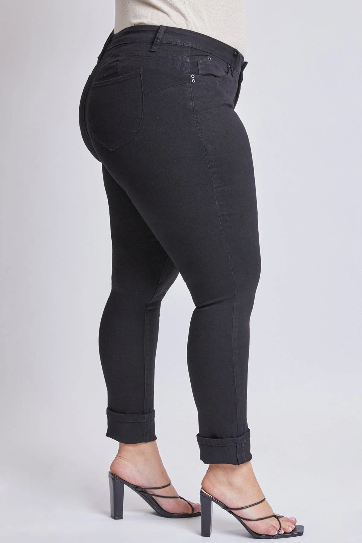 Women's Plus Size WannaBettaButt Mid Rise Mega Cuff Ankle Jeans 8 Women's Plus Size WannaBettaButt Mid Rise Mega Cuff Ankle Jeans - Image 6