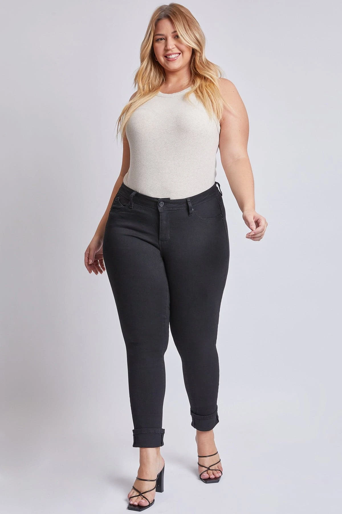 Women's Plus Size WannaBettaButt Mid Rise Mega Cuff Ankle Jeans 4 Women's Plus Size WannaBettaButt Mid Rise Mega Cuff Ankle Jeans - Image 2