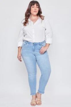 Women's Plus Size WannaBettaButt Mid Rise Mega Cuff Ankle Jeans 41 Women's Plus Size WannaBettaButt Mid Rise Mega Cuff Ankle Jeans -Wana Fashion Shop XP661751N C08 4