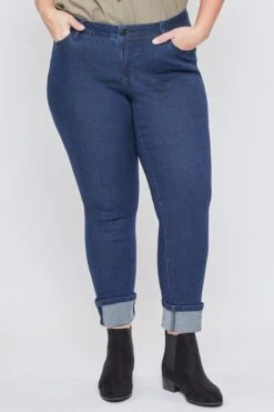 Women's Plus Size WannaBettaButt Mid Rise Mega Cuff Ankle Jeans 36 Women's Plus Size WannaBettaButt Mid Rise Mega Cuff Ankle Jeans -Wana Fashion Shop XP661751N E37 2