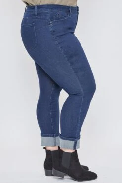 Women's Plus Size WannaBettaButt Mid Rise Mega Cuff Ankle Jeans 37 Women's Plus Size WannaBettaButt Mid Rise Mega Cuff Ankle Jeans -Wana Fashion Shop XP661751N E37 3