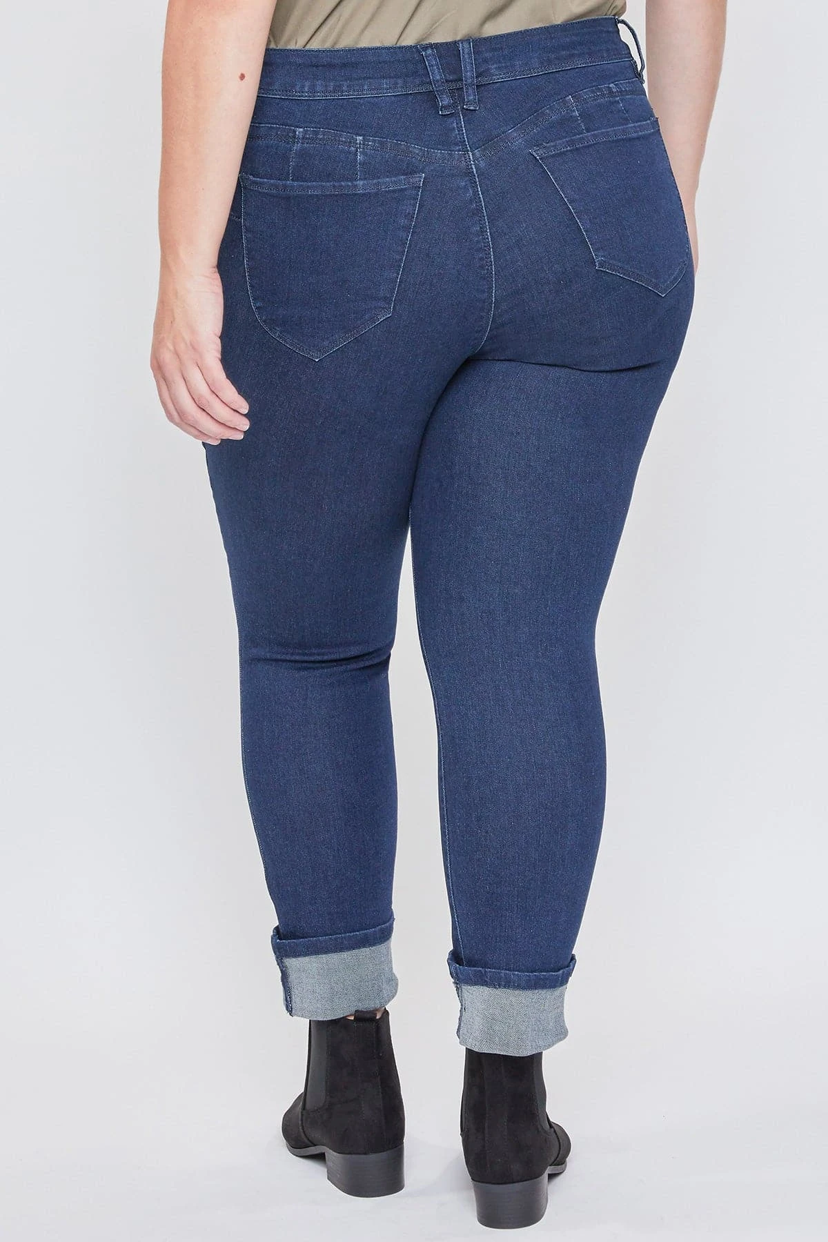 Women's Plus Size WannaBettaButt Mid Rise Mega Cuff Ankle Jeans 19 Women's Plus Size WannaBettaButt Mid Rise Mega Cuff Ankle Jeans - Image 17
