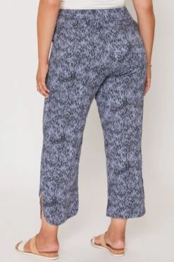 Women's Plus Elastic Waist Pant With Slit Hem -Wana Fashion Shop XP695RC SBWHE 2