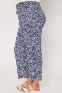 Women's Plus Elastic Waist Pant With Slit Hem -Wana Fashion Shop XP695RC SBWHE 3