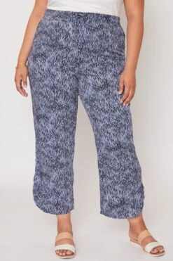 Women's Plus Elastic Waist Pant With Slit Hem -Wana Fashion Shop XP695RC SBWHE 4