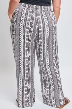 Women's Plus Elastic Waist Pant With Slit Hem -Wana Fashion Shop XP695RC TRSTP 4