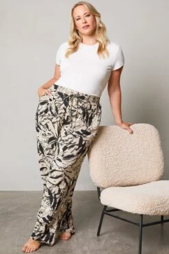 Women's Plus Size High Rise Drawstring Straight Pants -Wana Fashion Shop XP715R1 TP003 ALYSSA LS3