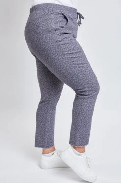 Women's Plus Size Raw Hem Pull On Pants -Wana Fashion Shop XP96621 BUTLD 3 2