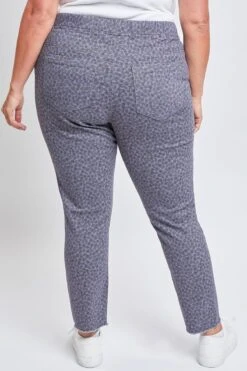 Women's Plus Size Raw Hem Pull On Pants -Wana Fashion Shop XP96621 BUTLD 4 1