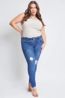 Women's Plus Size Sustainable WannaBettaButt Skinny Jeans -Wana Fashion Shop XP998665N M2857 2