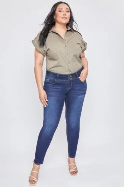 Women's Plus Size Sustainable WannaBettaButt Skinny Jeans -Wana Fashion Shop XP998665N S08 1