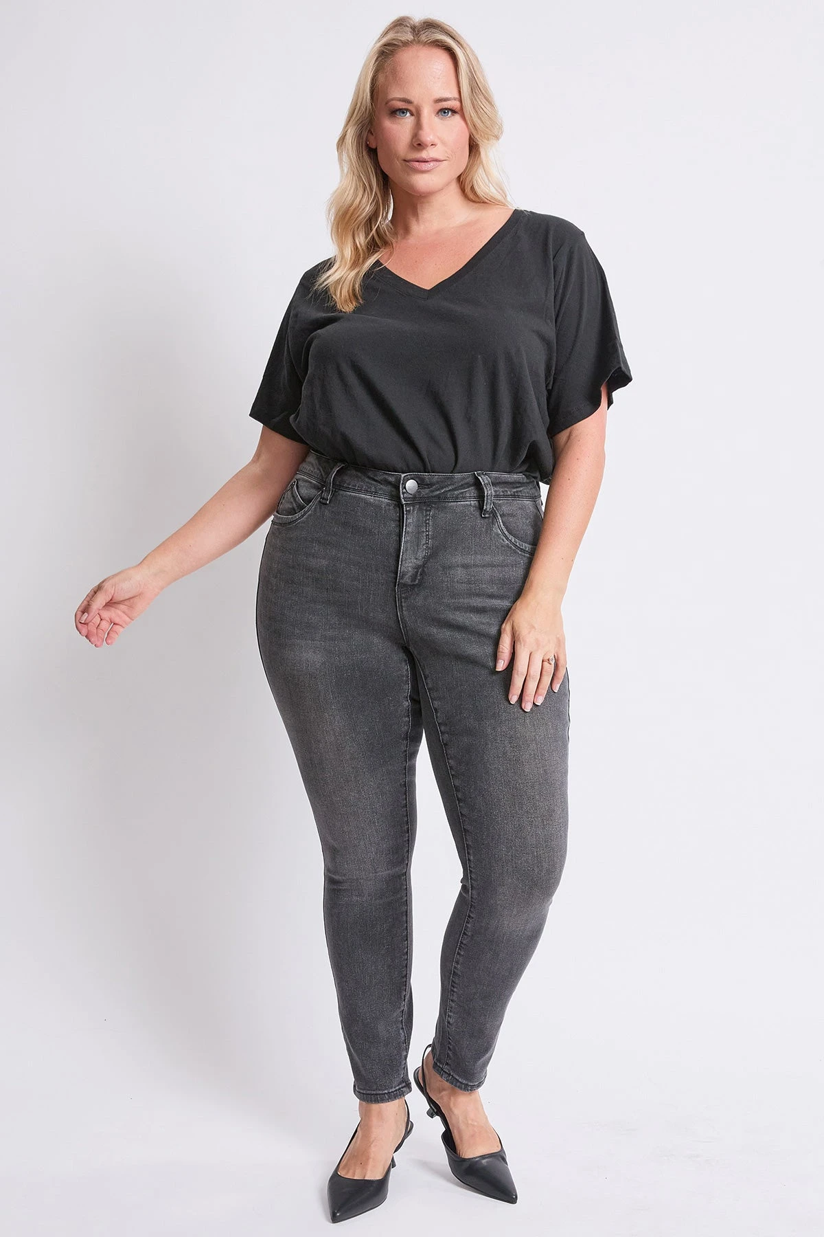 Women's Plus High Rise Curve Confidence WannaBettaButt Skinny Jeans 3 Women's Plus High Rise Curve Confidence WannaBettaButt Skinny Jeans