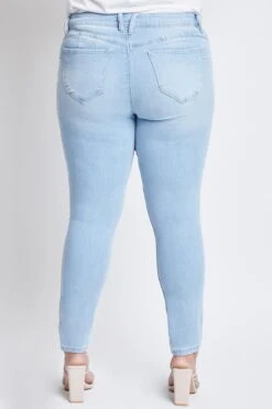 Women's Plus Size WannaBettaButt High Rise 1 Button Skinny Jean With Regular Hem -Wana Fashion Shop XP998751N L08 4
