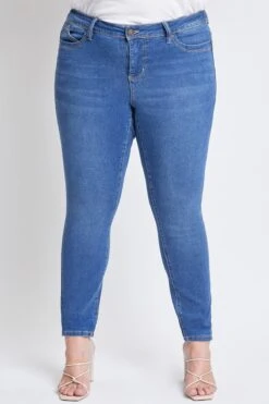 Women's Plus Size WannaBettaButt High Rise 1 Button Skinny Jean With Regular Hem -Wana Fashion Shop XP998751N M08 2