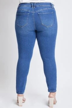 Women's Plus Size WannaBettaButt High Rise 1 Button Skinny Jean With Regular Hem -Wana Fashion Shop XP998751N M08 4