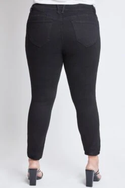 Women's Plus Size WannaBettaButt High Rise 1 Button Skinny Jean With Regular Hem -Wana Fashion Shop XP998751N W37 5