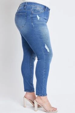 Women's Plus Size Sustainable WannaBettaButt Mid Rise Skinny Jeans -Wana Fashion Shop XP998765N M1477 3