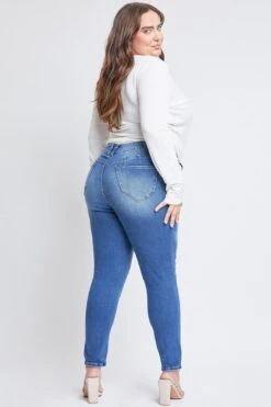 Women's Plus Size Sustainable WannaBettaButt Mid Rise Skinny Jeans -Wana Fashion Shop XP998765N M1477 4