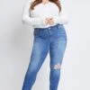 Women's Plus Size Sustainable WannaBettaButt Mid Rise Skinny Jeans 2 Women's Plus Size Sustainable WannaBettaButt Mid Rise Skinny Jeans -Wana Fashion Shop XP998765N M1477 6