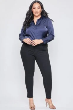 Women's Plus Size Sustainable WannaBettaButt Mid Rise Skinny Jeans -Wana Fashion Shop XP998765N W37 1