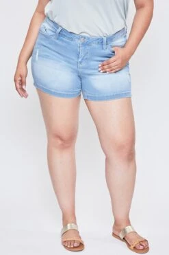Women's Plus Size Sustainable WannaBettaButt Side Slit Hem Shorts -Wana Fashion Shop XS253042 L2659 3 RP