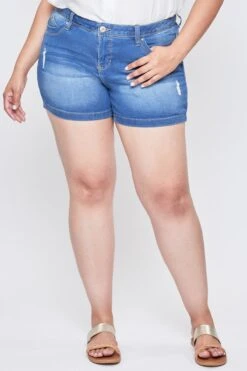 Women's Plus Size Sustainable WannaBettaButt Side Slit Hem Shorts -Wana Fashion Shop XS253042 M2659 2 RP