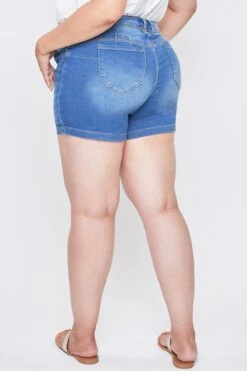 Women's Plus Size Sustainable WannaBettaButt Side Slit Hem Shorts -Wana Fashion Shop XS253042 M2659 4 RP