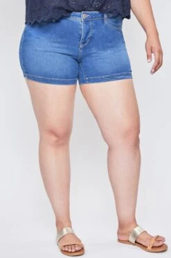 Women's Plus Size Sustainable WannaBettaButt Side Slit Hem Shorts -Wana Fashion Shop XS253042 M36 2 RP