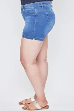 Women's Plus Size Sustainable WannaBettaButt Side Slit Hem Shorts -Wana Fashion Shop XS253042 M36 3 RP