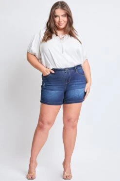 Women's Plus Size Sustainable WannaBettaButt Side Slit Hem Shorts -Wana Fashion Shop XS253042 S2659 8 6b6df528 2af4 4da9 aee4 2171afc4368d