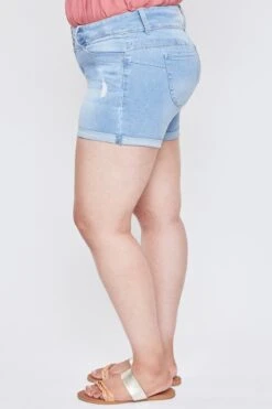 Women's Plus Size Sustainable WannaBettaButt Mid Rise Cuffed Shorts -Wana Fashion Shop XS257942 L2658 3 RP